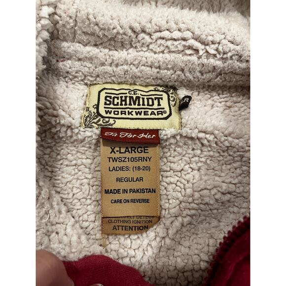 CE Schmidt Workwear Jacket Womens XL Sherpa Fleece Lined Coat Full Zip Fall - Picture 2 of 16